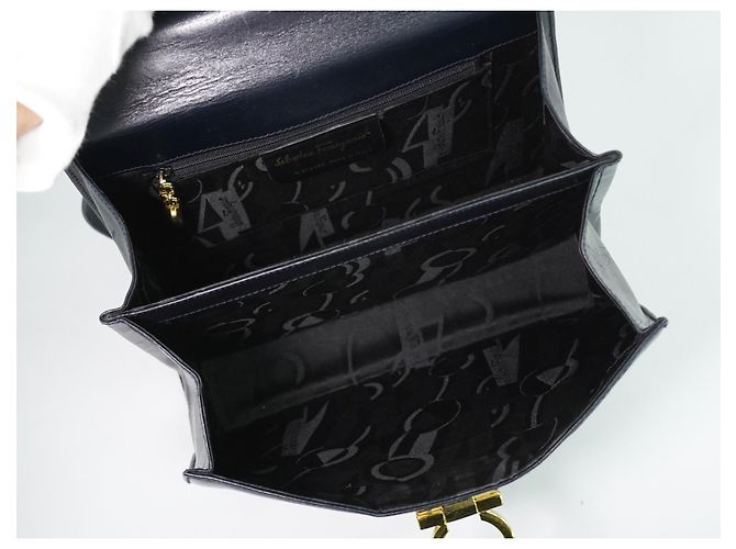 Salvatore Ferragamo Convertible Top Handle Leather Blu navy - vista 4