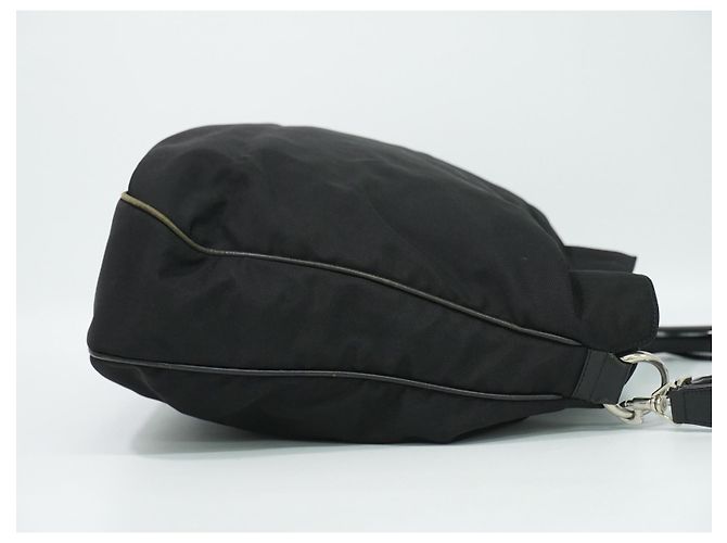 Gucci Vintage Bamboo Hobo Nylon Medium Schwarz - Ansicht 3
