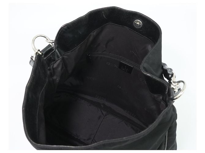 Gucci Vintage Bamboo Hobo Nylon Medium Schwarz - Ansicht 4