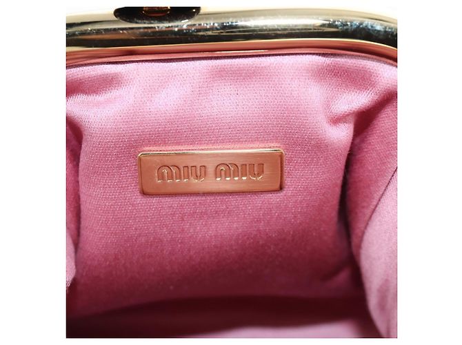 Borsa a tracolla Miu Miu Matelassé in pelle rosa oro autentica 204496SAM D'oro - vista 21
