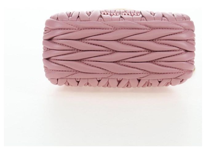 Borsa a tracolla Miu Miu Matelassé in pelle rosa oro autentica 204496SAM D'oro - vista 5