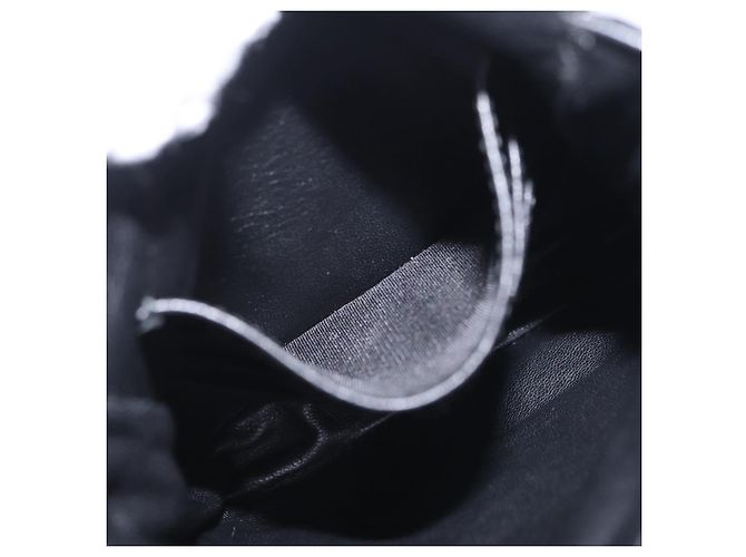 Borsa Christian Dior Chain Cannage in pelle verniciata nera argento Auth 205445V Nero - vista 19