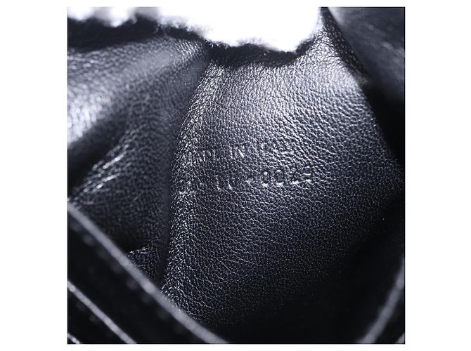 Borsa Christian Dior Chain Cannage in pelle verniciata nera argento Auth 205445V Nero - vista 21