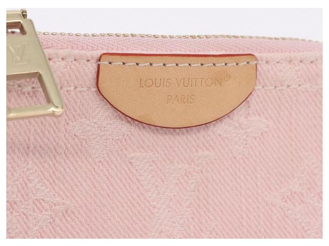LOUIS VUITTON Monogram Denim Pochette Cles Portamonete Rosa M13208 Auth ka6496M Monogramma - vista 18