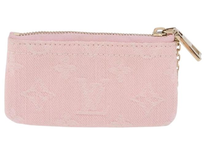 LOUIS VUITTON Monogram Denim Pochette Cles Portamonete Rosa M13208 Auth ka6496M Monogramma - vista 2