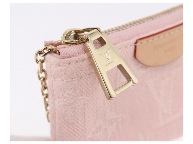LOUIS VUITTON Monogram Denim Pochette Cles Portamonete Rosa M13208 Auth ka6496M Monogramma - vista 9