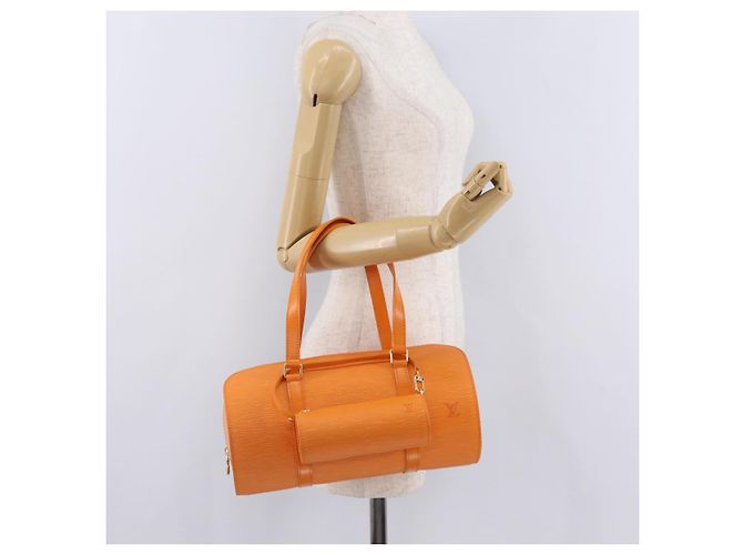 Borsa a mano LOUIS VUITTON Epi Soufflot Orange Mandarin M5222H LV Auth 167753SAM Arancione Grigio - vista 30