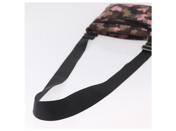 Bolso de hombro PRADA Canvas Camouflage Green Pink Auth bs37142 Rosa Verde - vista 10