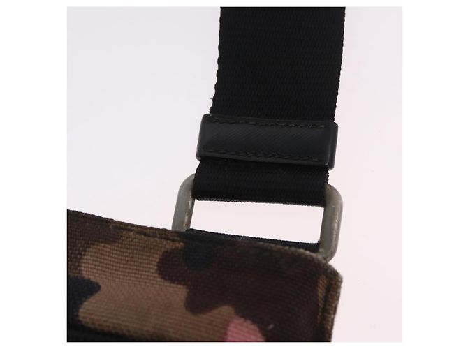 Bolso de hombro PRADA Canvas Camouflage Green Pink Auth bs37142 Rosa Verde - vista 13
