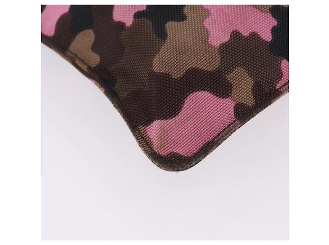 Bolso de hombro PRADA Canvas Camouflage Green Pink Auth bs37142 Rosa Verde - vista 15