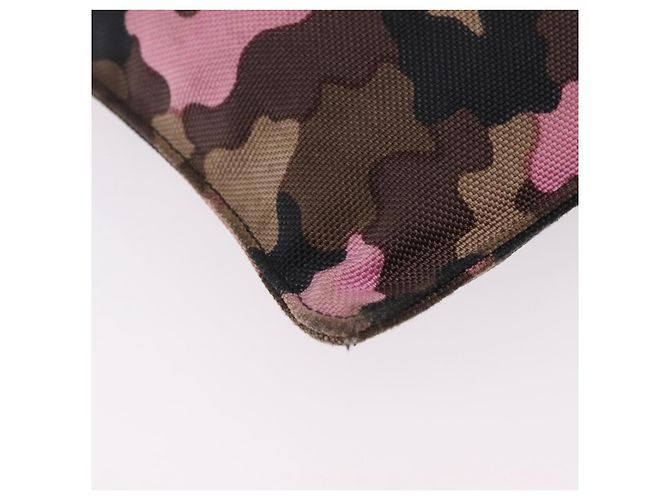 Bolso de hombro PRADA Canvas Camouflage Green Pink Auth bs37142 Rosa Verde - vista 17