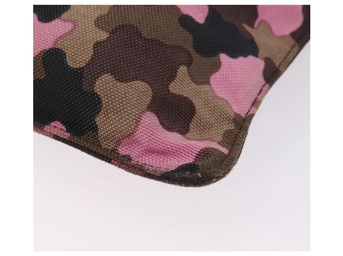 Bolso de hombro PRADA Canvas Camouflage Green Pink Auth bs37142 Rosa Verde - vista 18