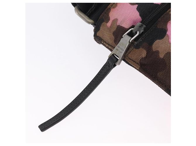Bolso de hombro PRADA Canvas Camouflage Green Pink Auth bs37142 Rosa Verde - vista 20