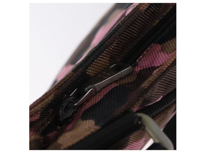 Bolso de hombro PRADA Canvas Camouflage Green Pink Auth bs37142 Rosa Verde - vista 21