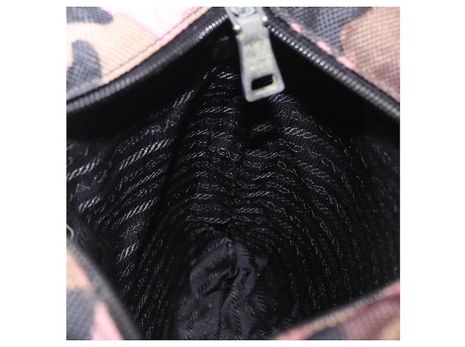 Bolso de hombro PRADA Canvas Camouflage Green Pink Auth bs37142 Rosa Verde - vista 24