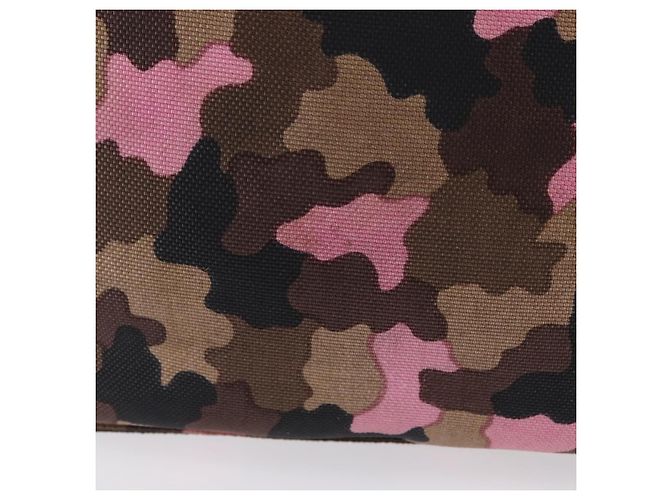 Bolso de hombro PRADA Canvas Camouflage Green Pink Auth bs37142 Rosa Verde - vista 5