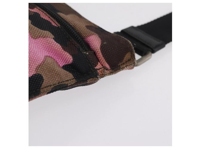 Bolso de hombro PRADA Canvas Camouflage Green Pink Auth bs37142 Rosa Verde - vista 7