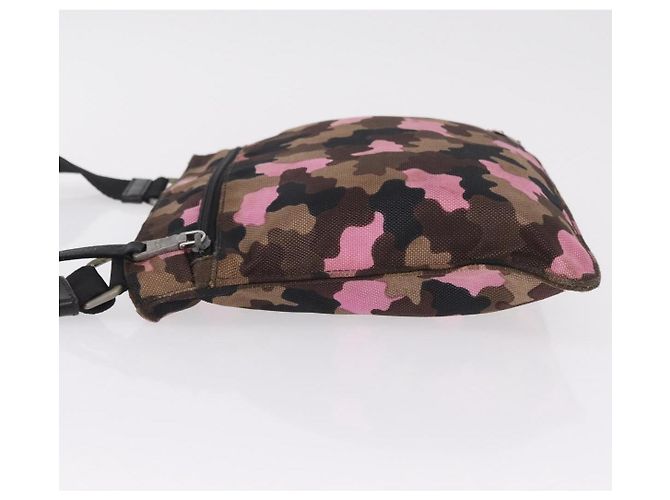 Bolso de hombro PRADA Canvas Camouflage Green Pink Auth bs37142 Rosa Verde - vista 8