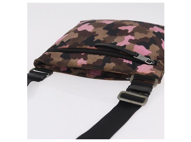 Bolso de hombro PRADA Canvas Camouflage Green Pink Auth bs37142 Rosa Verde - vista 9