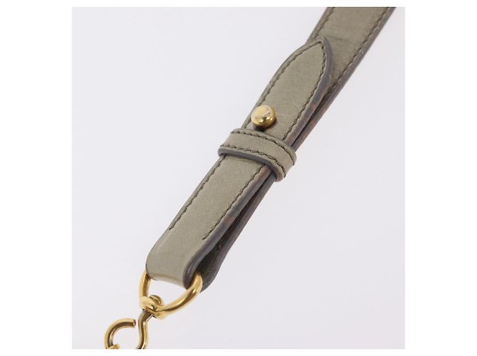 Miu Miu Handtasche Leder 2way Grau Gold Auth 167735M Braun Golden - Ansicht 10