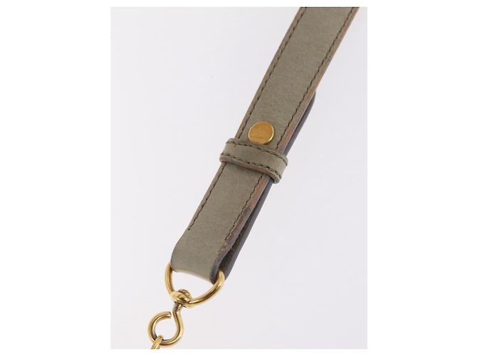 Miu Miu Handtasche Leder 2way Grau Gold Auth 167735M Braun Golden - Ansicht 16