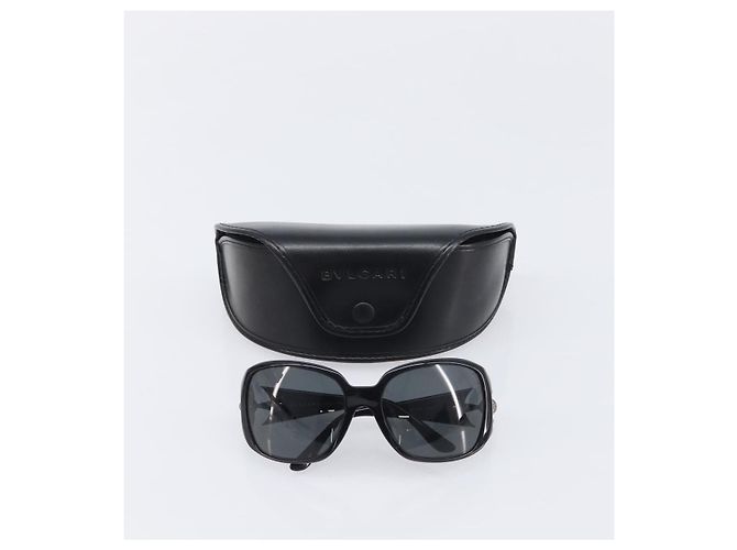 Bulgari Occhiali da sole BVLGARI Plastica Nero Argento Auth BA16227 - vista 16
