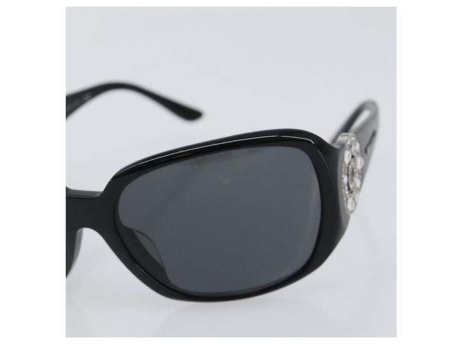 Bulgari Occhiali da sole BVLGARI Plastica Nero Argento Auth BA16227 - vista 7