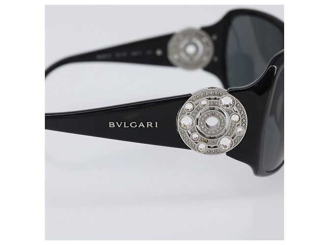 Bulgari Occhiali da sole BVLGARI Plastica Nero Argento Auth BA16227 - vista 8