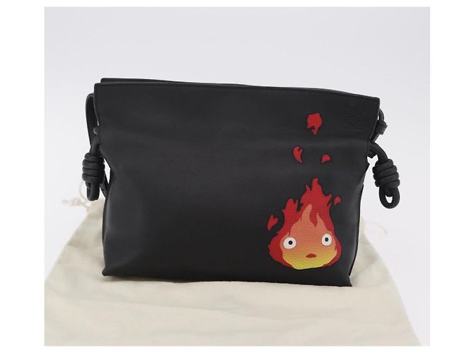 LOEWE Studio Ghibli Flamenco Mini Calcifer Howl's Leather Auth 167640SAM Nero D'oro - vista 12