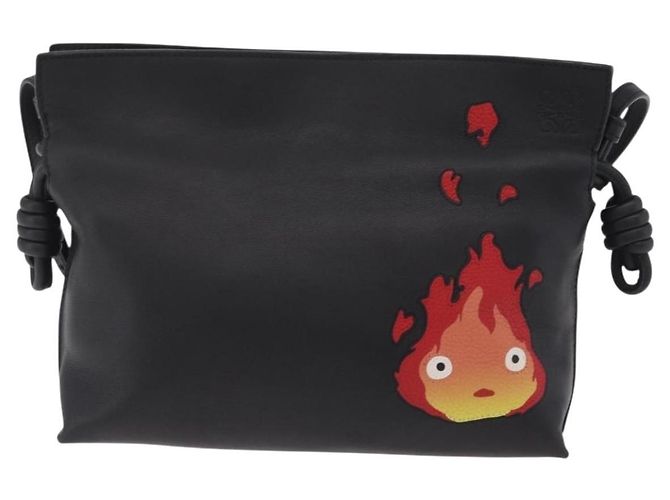 LOEWE Studio Ghibli Flamenco Mini Calcifer Howl's Leather Auth 167640SAM Nero D'oro - vista 13