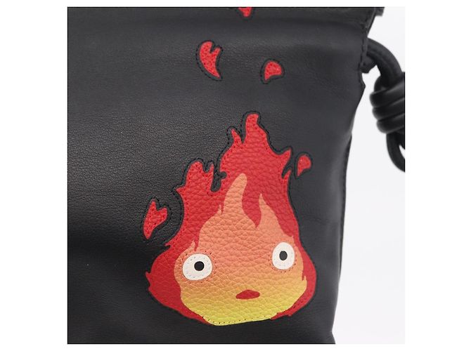 LOEWE Studio Ghibli Flamenco Mini Calcifer Howl's Leather Auth 167640SAM Nero D'oro - vista 22