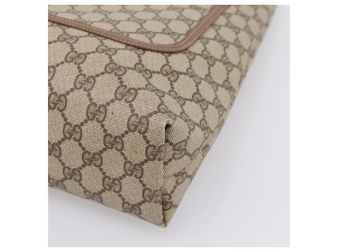 Borsa GUCCI GG Supreme Web Sherry Line PVC Beige Gold 002 58 6487 Auth 207465A D'oro - vista 10