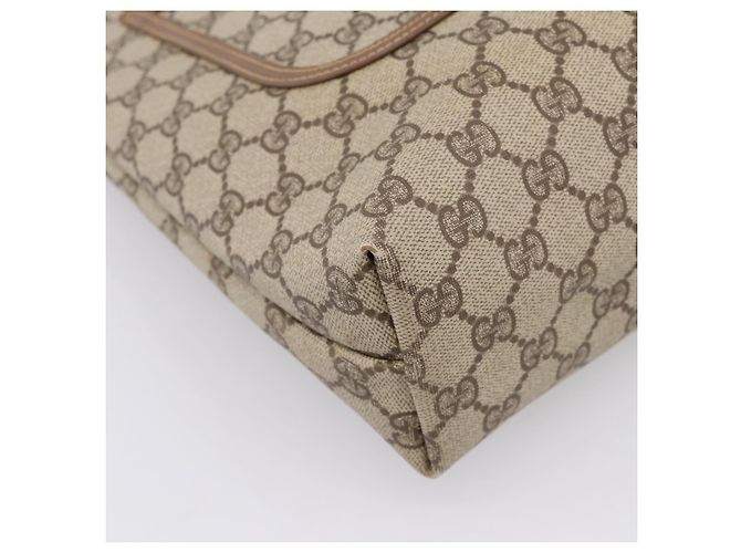 Borsa GUCCI GG Supreme Web Sherry Line PVC Beige Gold 002 58 6487 Auth 207465A D'oro - vista 11