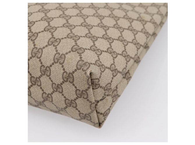 Borsa GUCCI GG Supreme Web Sherry Line PVC Beige Gold 002 58 6487 Auth 207465A D'oro - vista 12