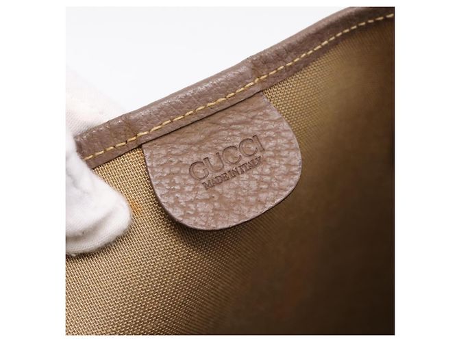 Borsa GUCCI GG Supreme Web Sherry Line PVC Beige Gold 002 58 6487 Auth 207465A D'oro - vista 15