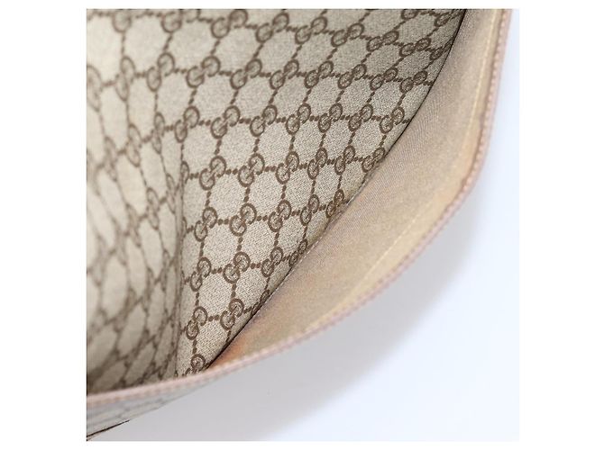 Borsa GUCCI GG Supreme Web Sherry Line PVC Beige Gold 002 58 6487 Auth 207465A D'oro - vista 19