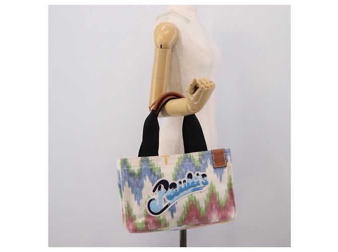 LOEWE Handtasche Canvas White Multicolor Auth ka6479V Weiß Mehrfarben - Ansicht 21