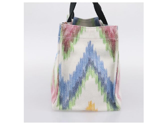 LOEWE Handtasche Canvas White Multicolor Auth ka6479V Weiß Mehrfarben - Ansicht 4