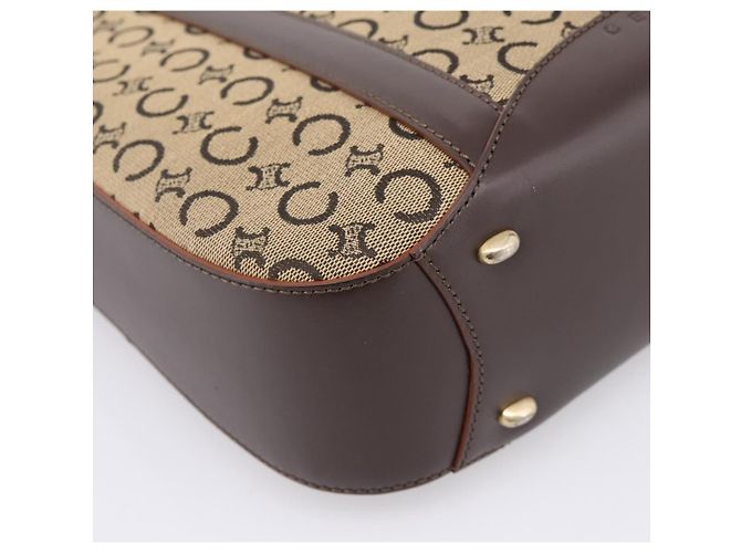 Céline Sac Cabas CELINE C Macadam Canvas Beige Ton Or Auth 207349A - vue 11