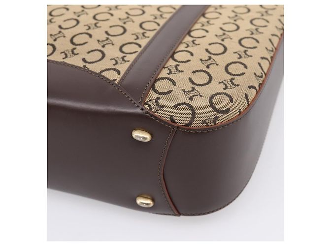 Céline Sac Cabas CELINE C Macadam Canvas Beige Ton Or Auth 207349A - vue 12