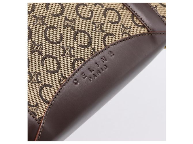 Céline Sac Cabas CELINE C Macadam Canvas Beige Ton Or Auth 207349A - vue 14