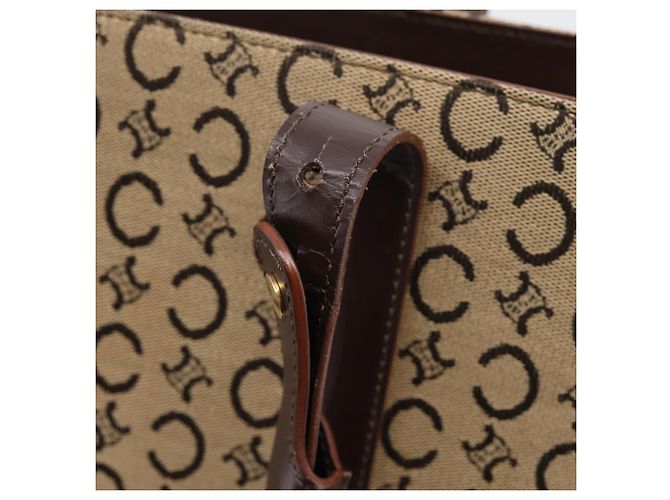 Céline Sac Cabas CELINE C Macadam Canvas Beige Ton Or Auth 207349A - vue 17
