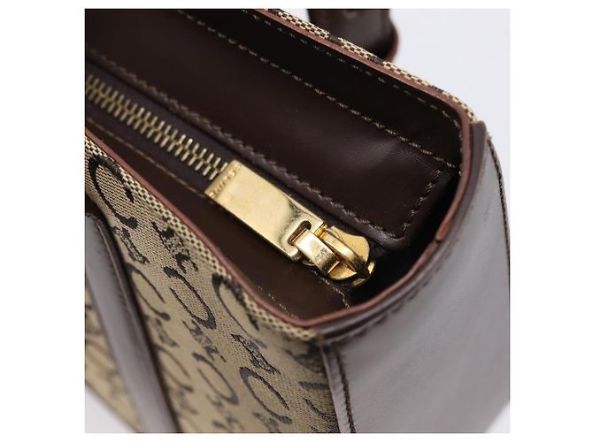 Céline Sac Cabas CELINE C Macadam Canvas Beige Ton Or Auth 207349A - vue 18