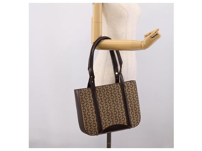 Céline Sac Cabas CELINE C Macadam Canvas Beige Ton Or Auth 207349A - vue 26