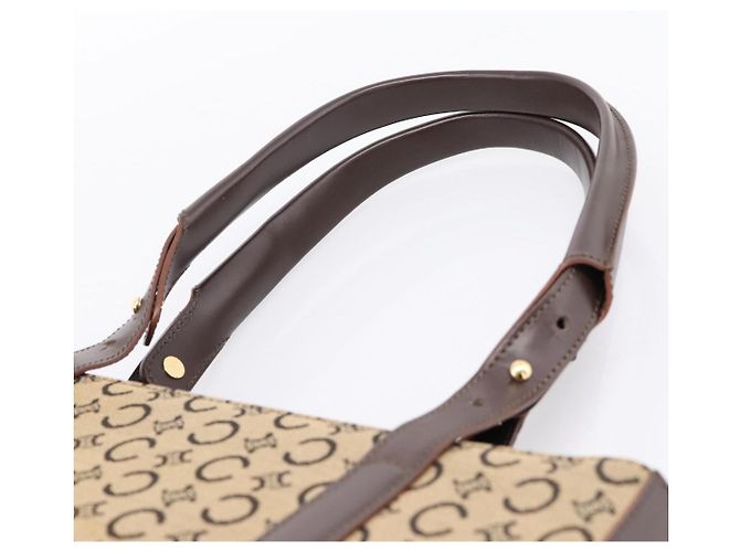 Céline Sac Cabas CELINE C Macadam Canvas Beige Ton Or Auth 207349A - vue 8