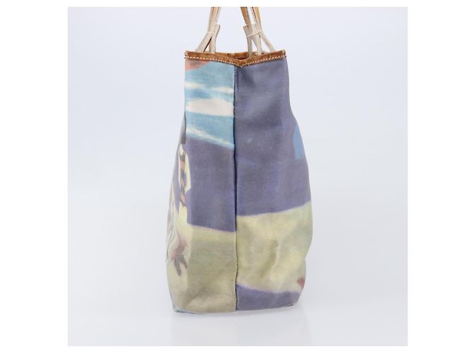 Bolso de mano BURBERRY Canvas Blue Silver Auth 205994A Plata Azul - vista 5