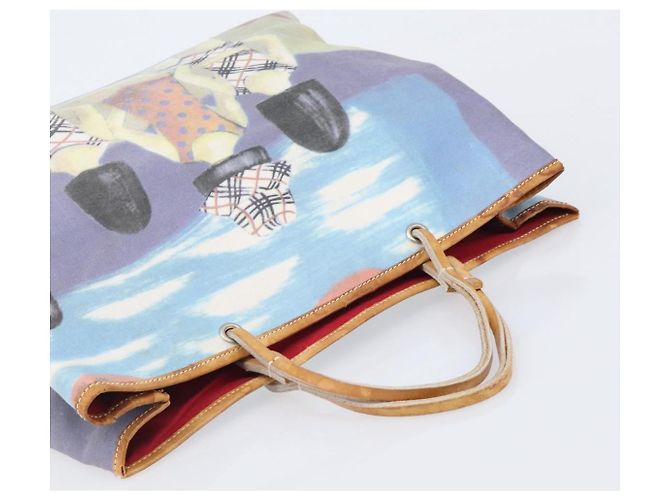 Bolso de mano BURBERRY Canvas Blue Silver Auth 205994A Plata Azul - vista 6