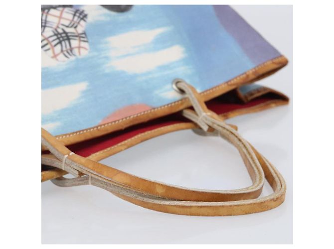 Bolso de mano BURBERRY Canvas Blue Silver Auth 205994A Plata Azul - vista 7