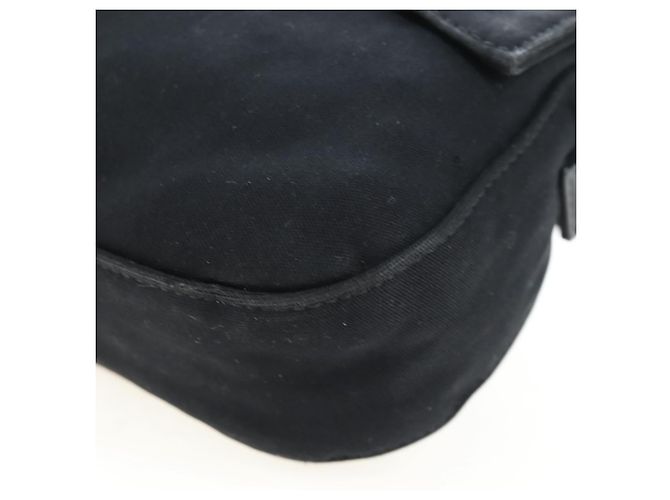 Borsa a spalla FENDI Mamma Baguette in jersey di cotone nero e argento 26424 Auth am12709A - vista 13