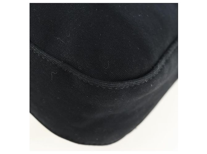 Borsa a spalla FENDI Mamma Baguette in jersey di cotone nero e argento 26424 Auth am12709A - vista 14